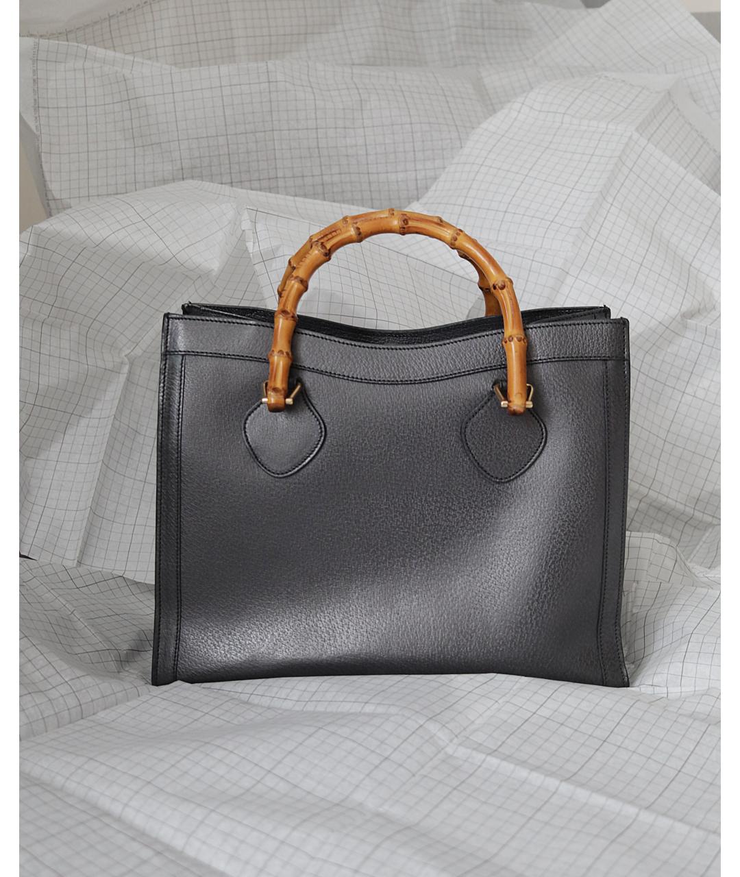 GUCCI Черная кожаная сумка с короткими ручками, фото 2