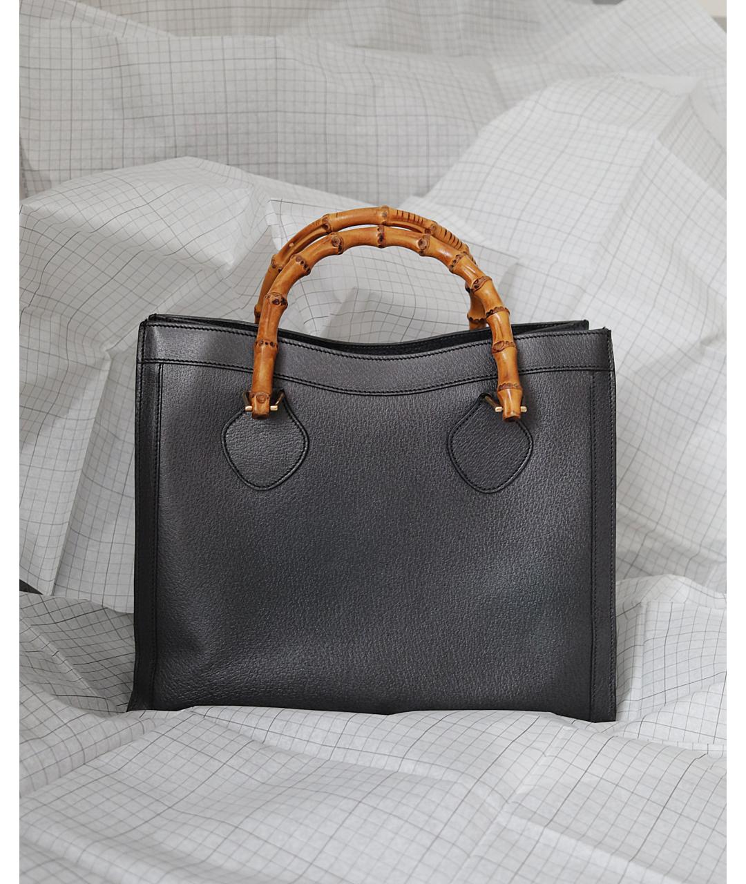 GUCCI Черная кожаная сумка с короткими ручками, фото 8