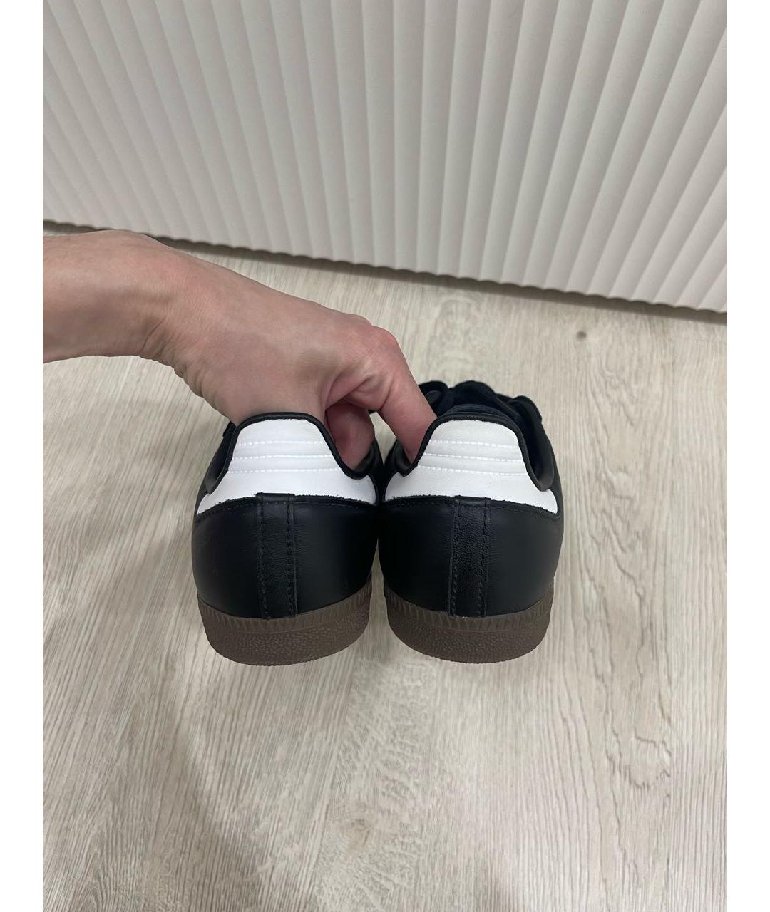 ADIDAS Черные кожаные кеды, фото 5