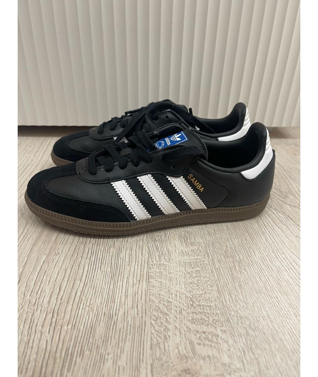 ADIDAS Черные кожаные кеды, фото 6