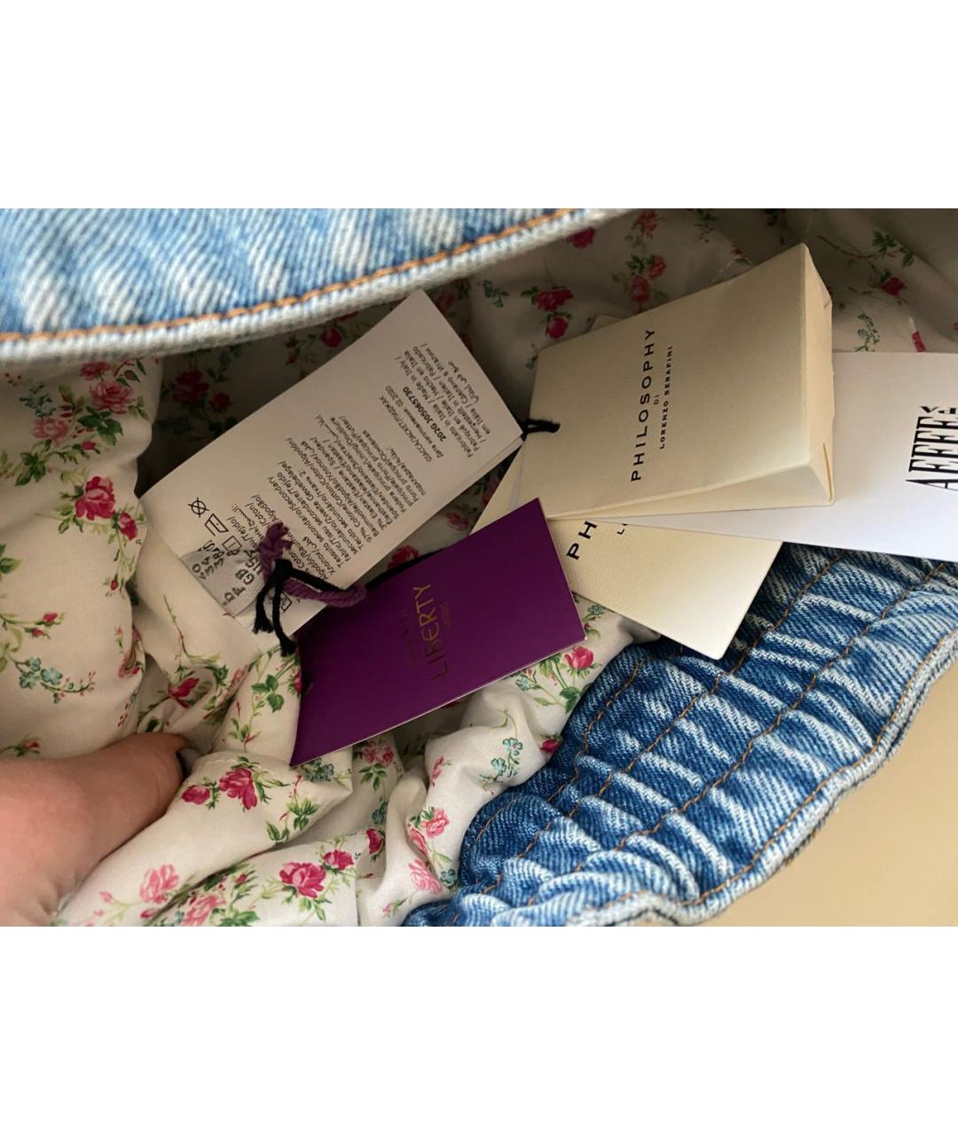 PHILOSOPHY DI LORENZO SERAFINI Синяя хлопковая куртка, фото 6