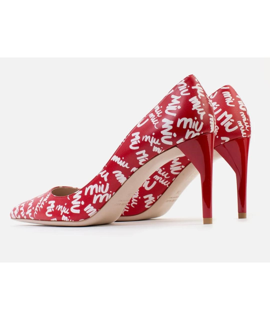 MIU MIU Красные кожаные туфли, фото 3