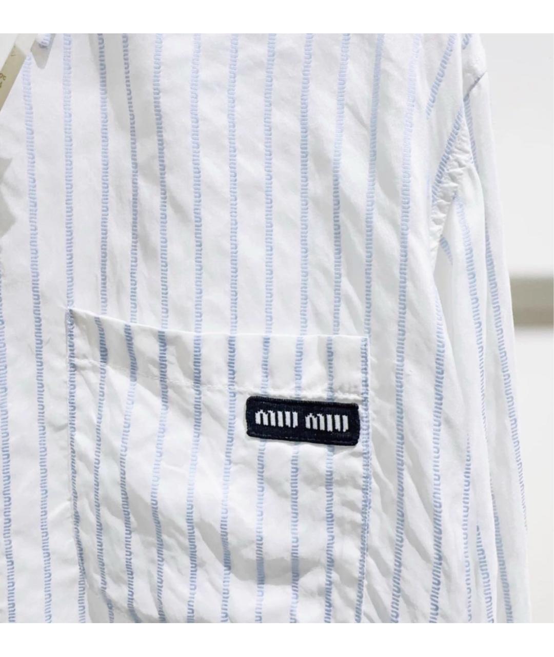 MIU MIU Синяя хлопковая рубашка, фото 3