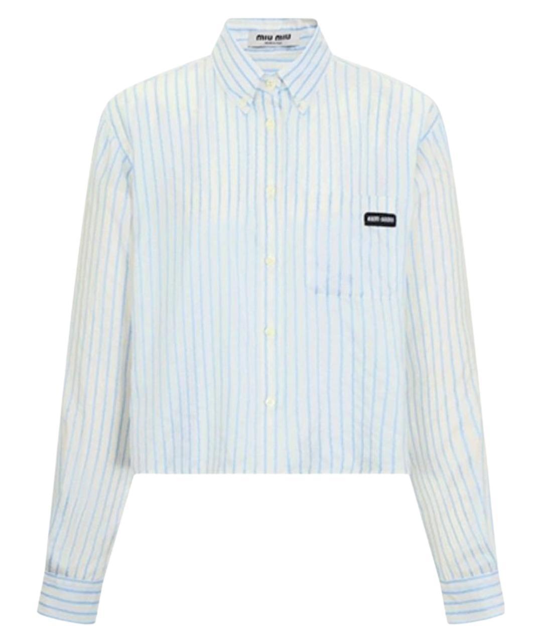MIU MIU Синяя хлопковая рубашка, фото 1