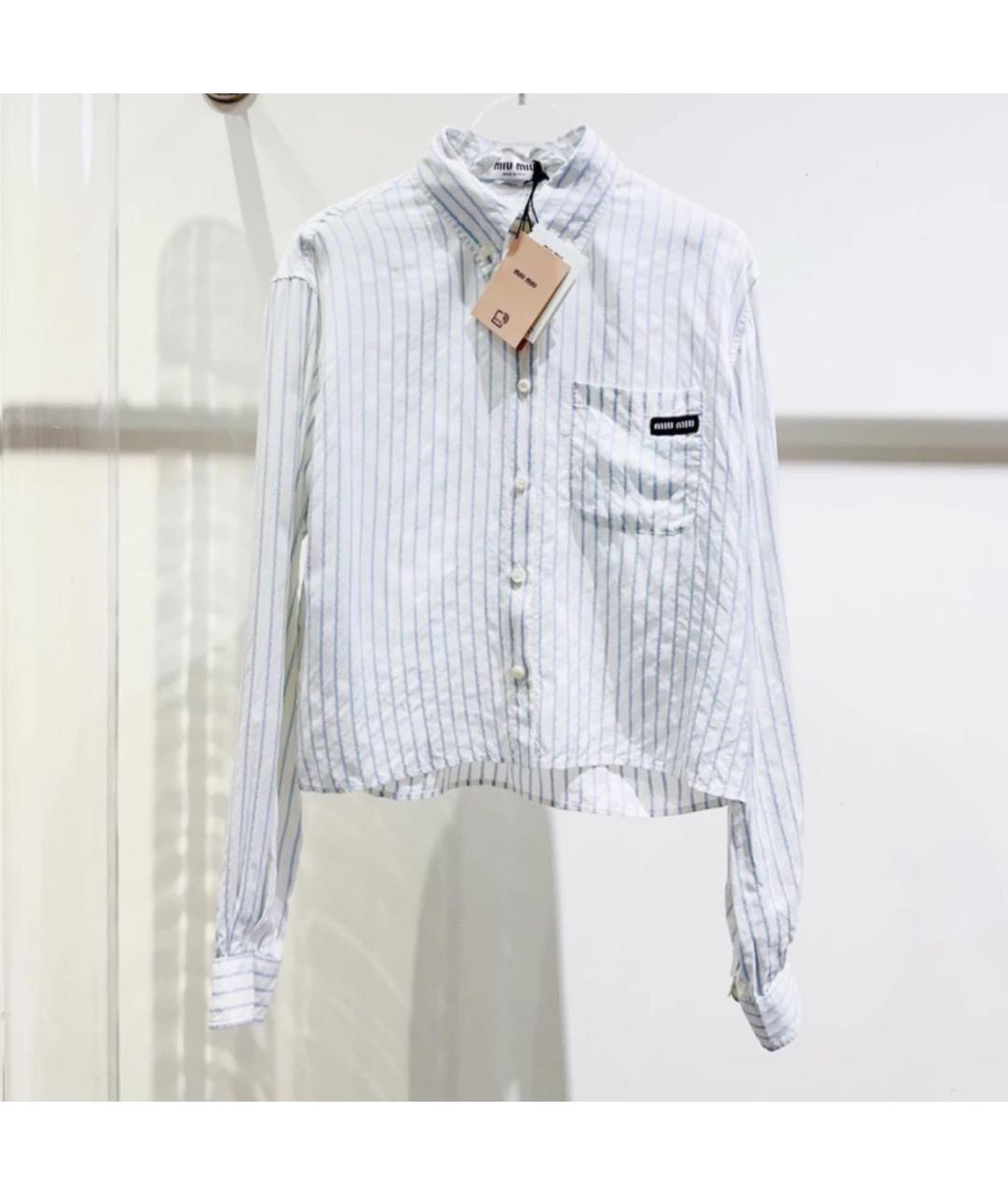 MIU MIU Синяя хлопковая рубашка, фото 2