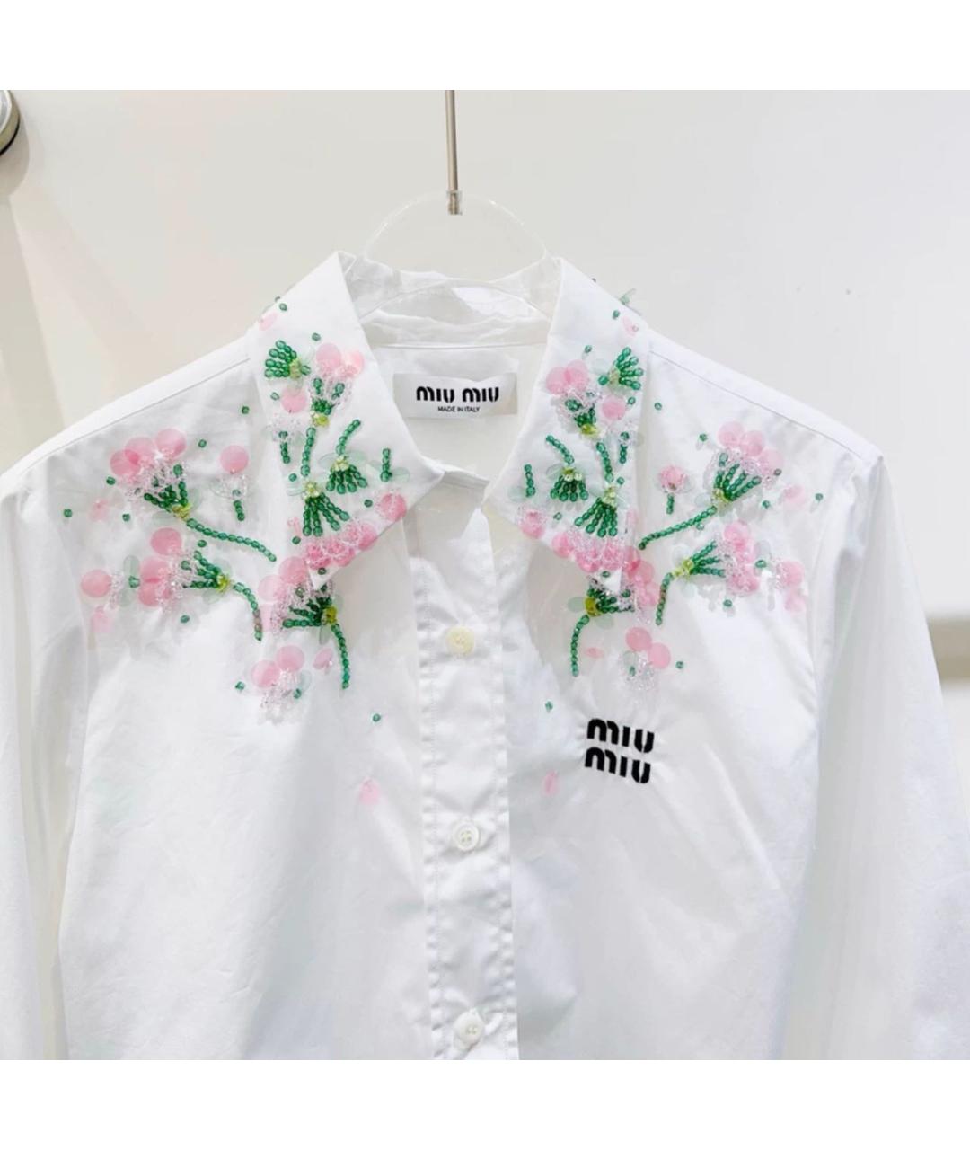 MIU MIU Белая хлопковая юбка мини, фото 5