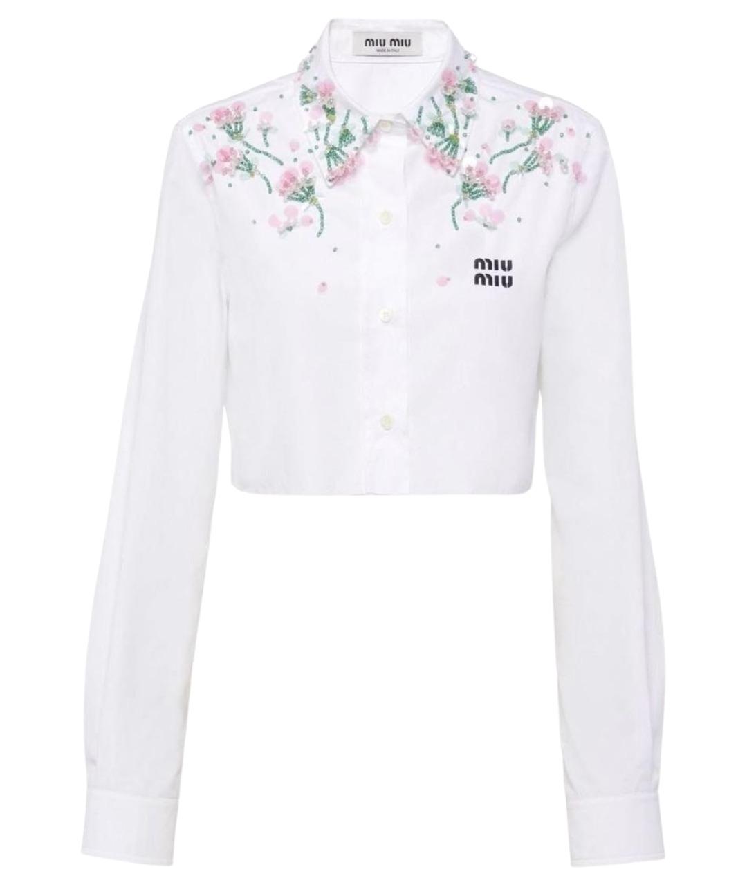 MIU MIU Белая хлопковая юбка мини, фото 1