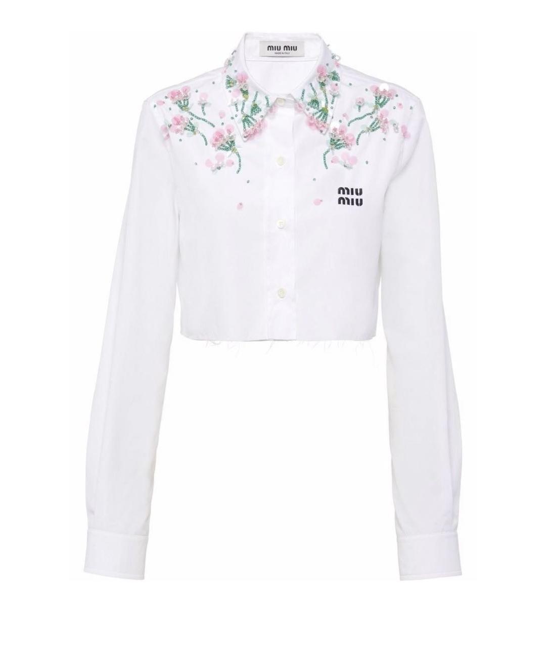 MIU MIU Белая хлопковая юбка мини, фото 9