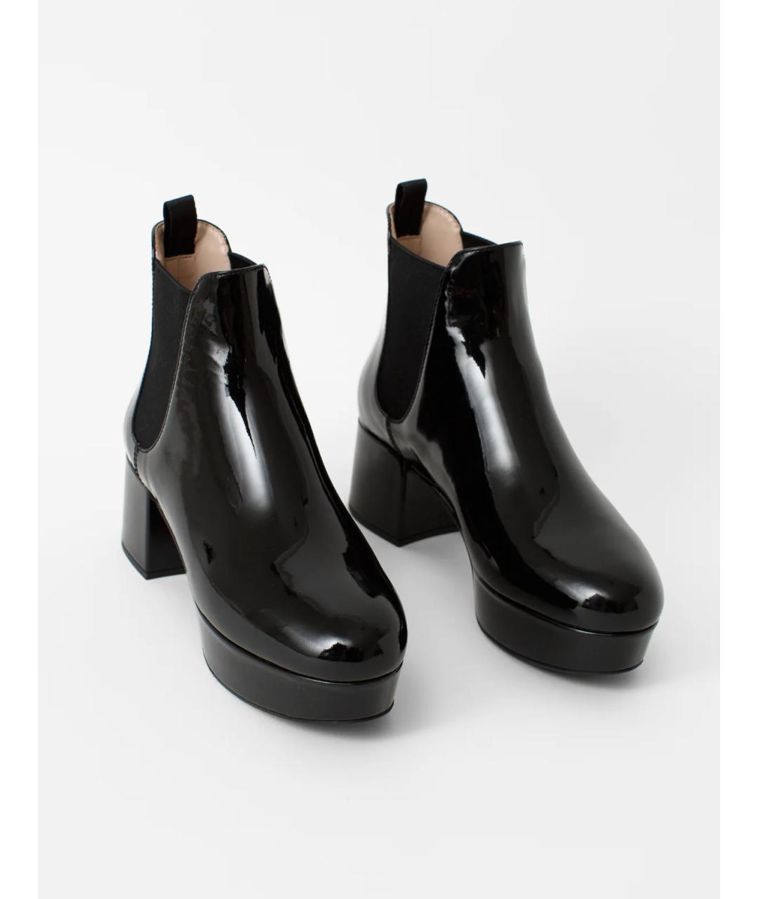 MIU MIU Черные ботильоны из лакированной кожи, фото 2