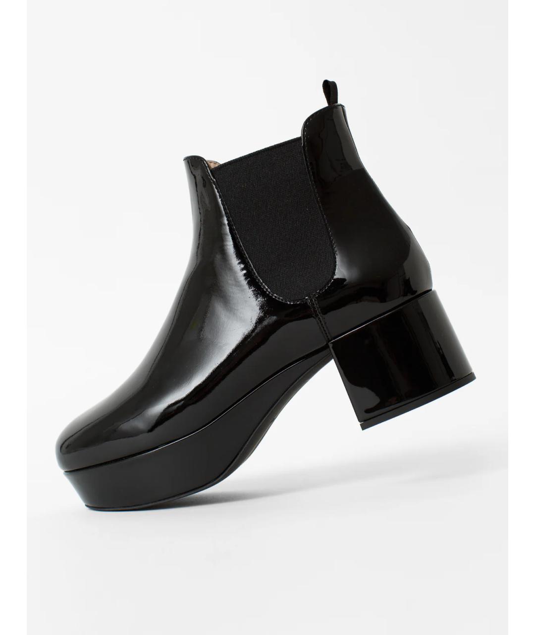 MIU MIU Черные ботильоны из лакированной кожи, фото 3