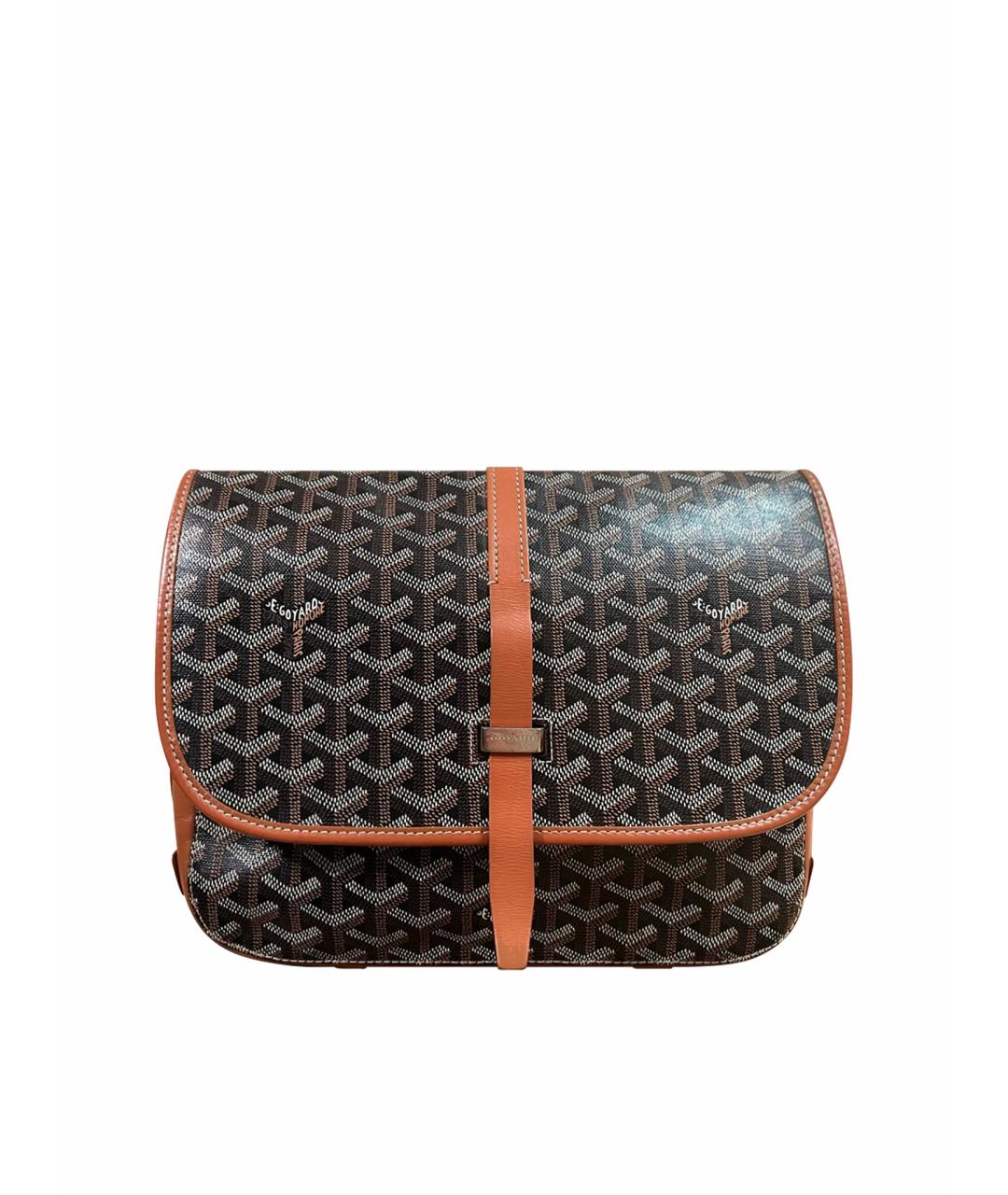 GOYARD Черная кожаная сумка на плечо, фото 1