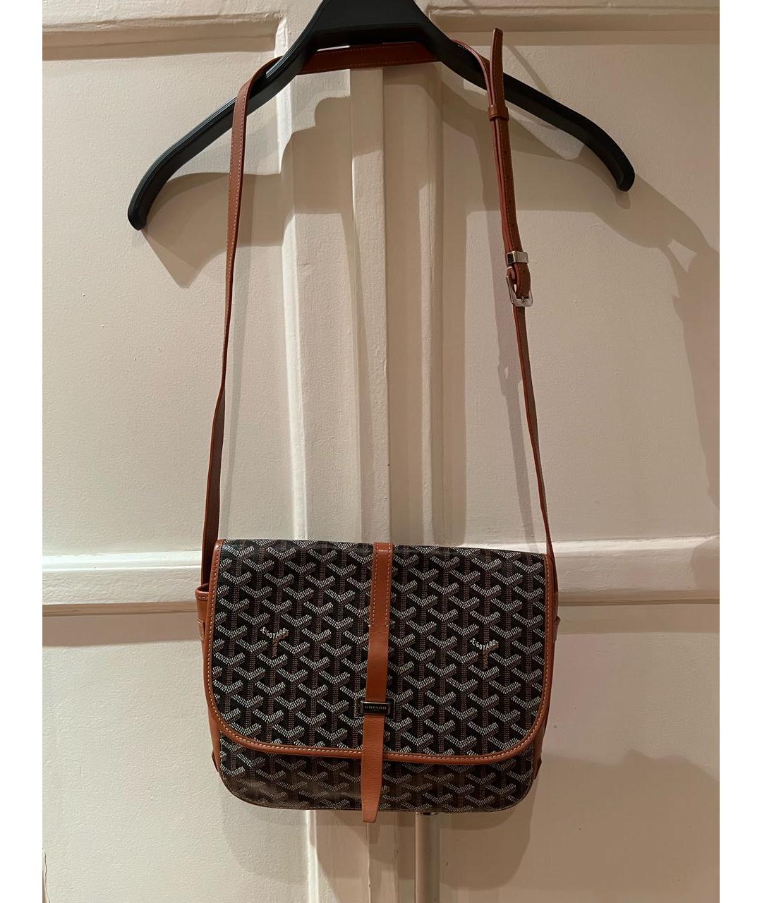 GOYARD Черная кожаная сумка на плечо, фото 7