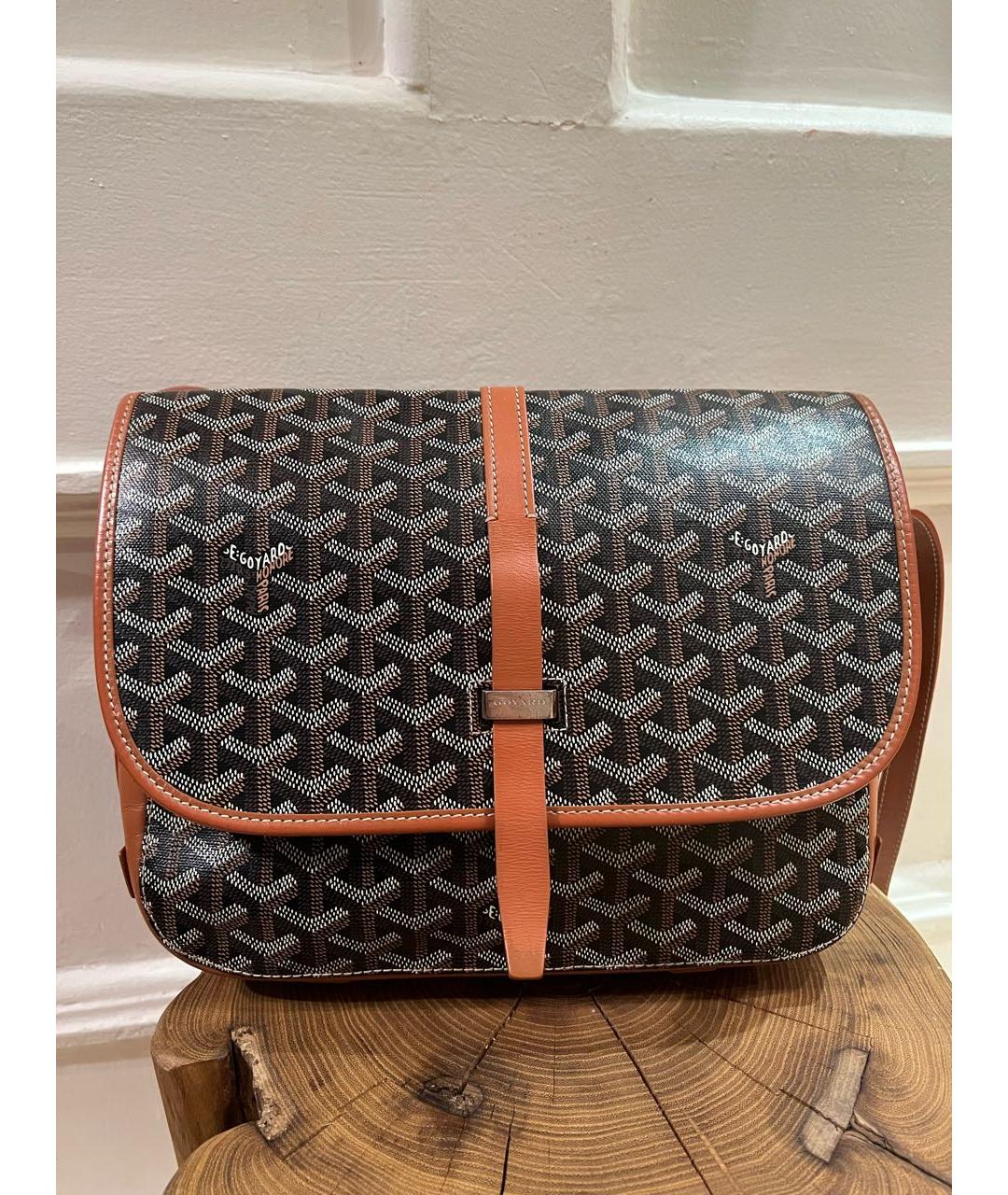 GOYARD Черная кожаная сумка на плечо, фото 8