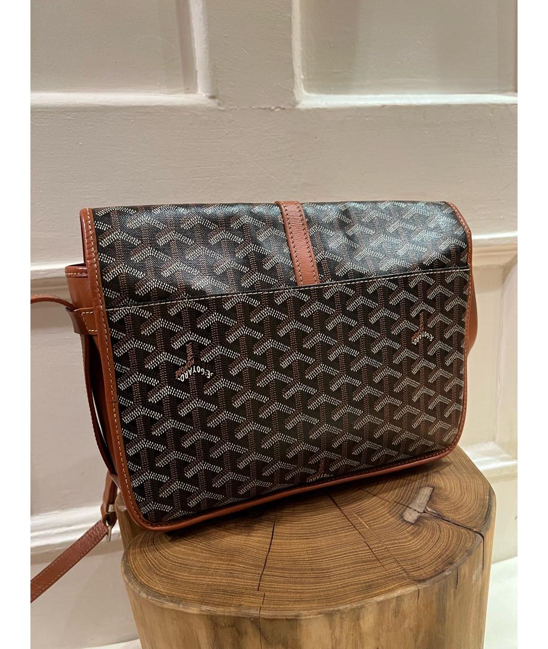 GOYARD Черная кожаная сумка на плечо, фото 4