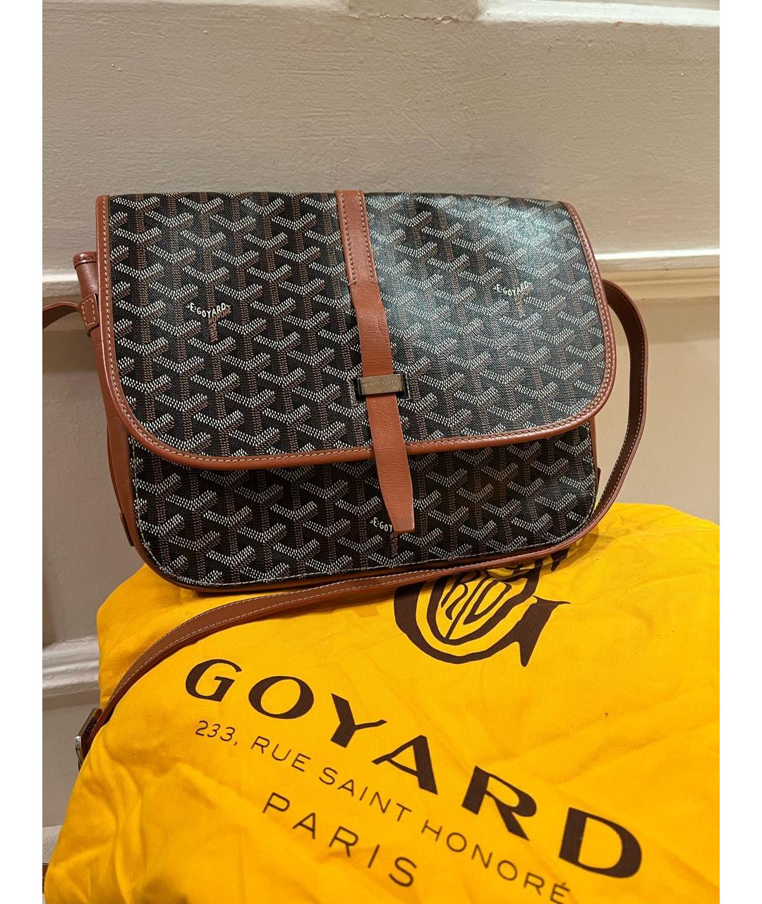 GOYARD Черная кожаная сумка на плечо, фото 3