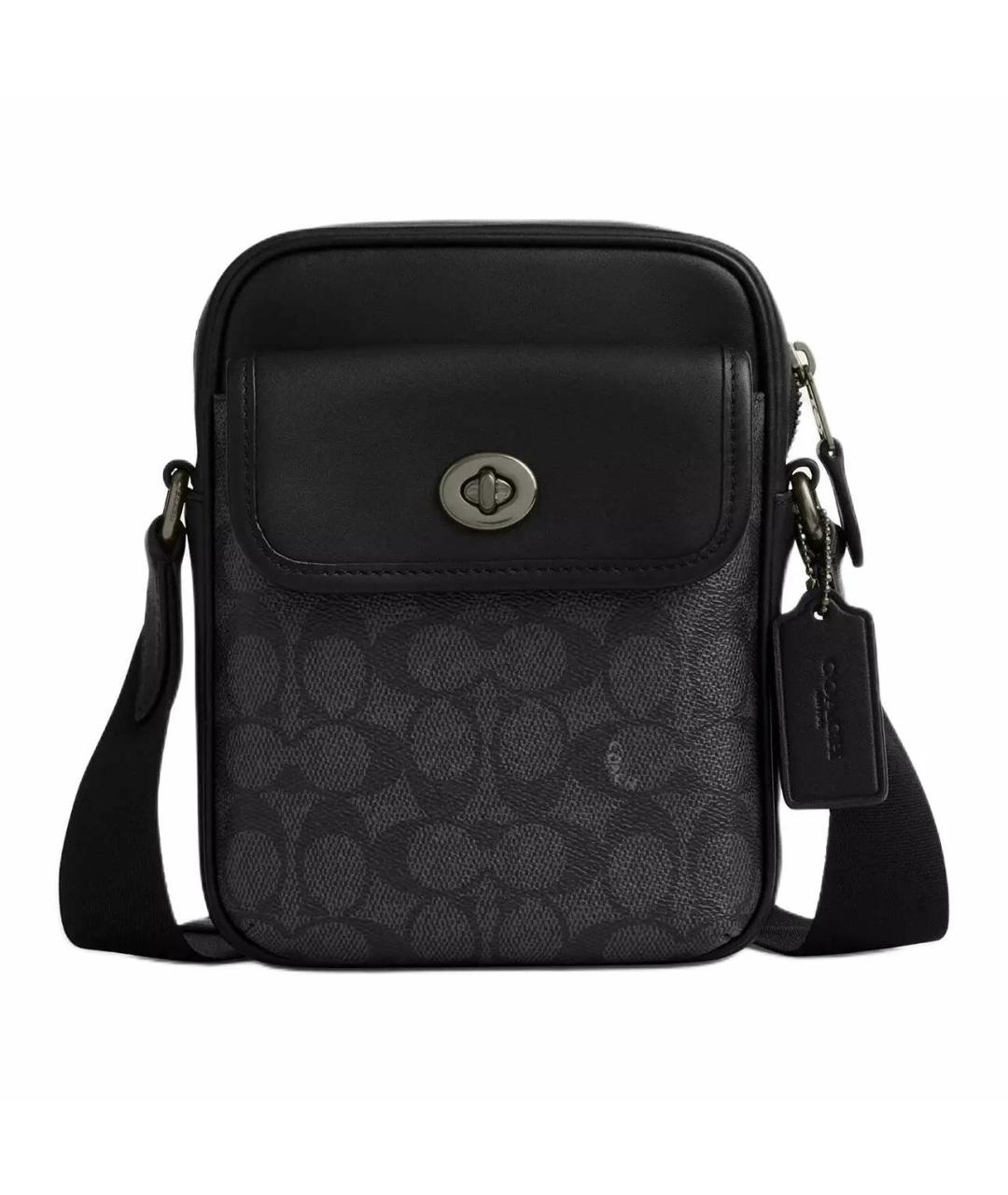 COACH Черная кожаная сумка на плечо, фото 1