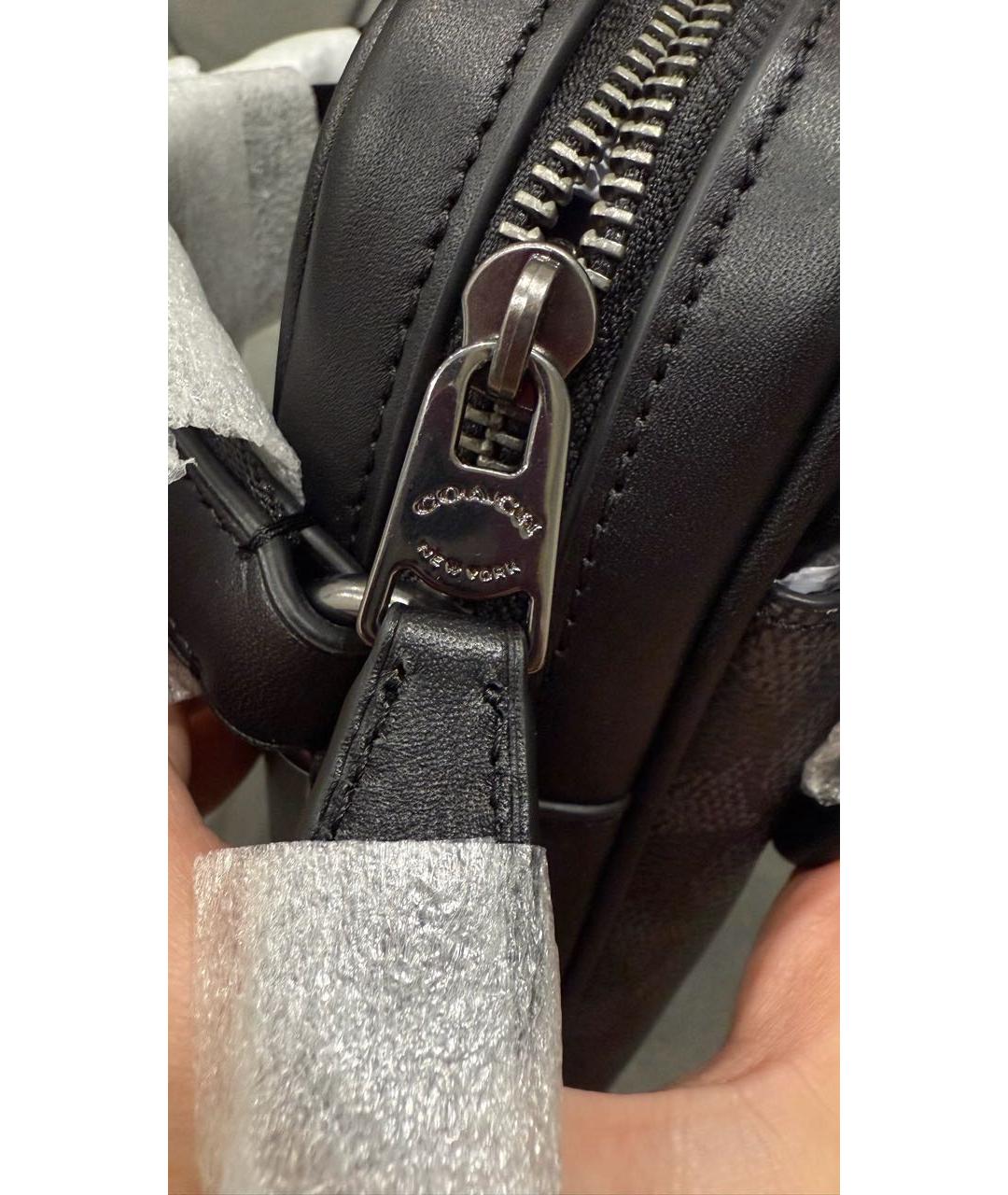 COACH Черная кожаная сумка на плечо, фото 5