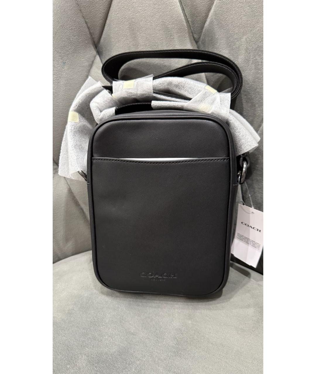 COACH Черная кожаная сумка на плечо, фото 4