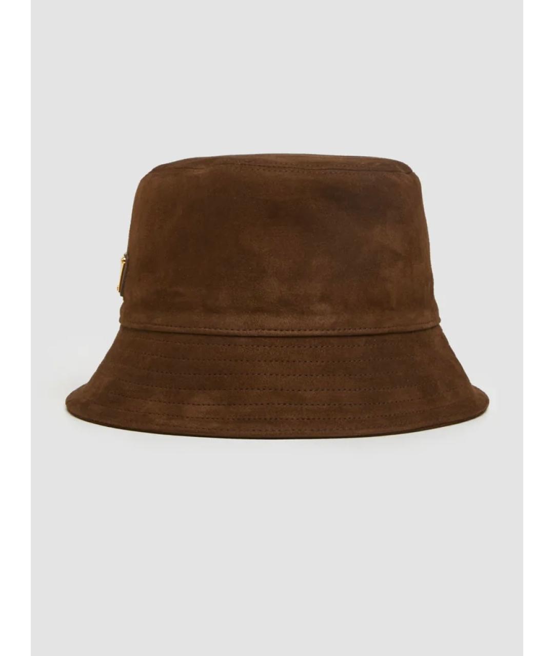 PRADA Коричневая кожаная панама, фото 3