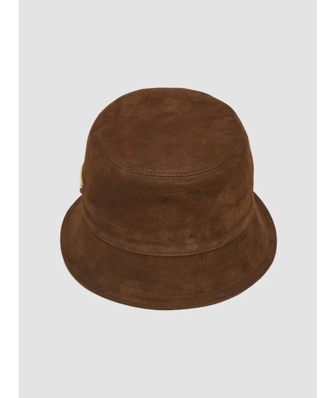 PRADA Коричневая кожаная панама, фото 4