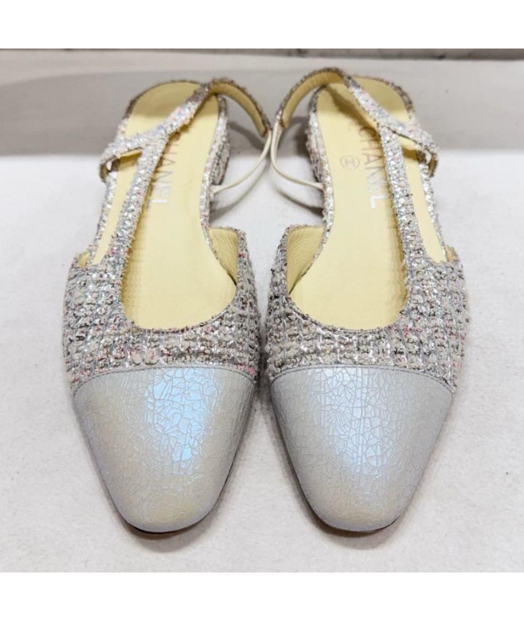 CHANEL Белые кожаные балетки, фото 2