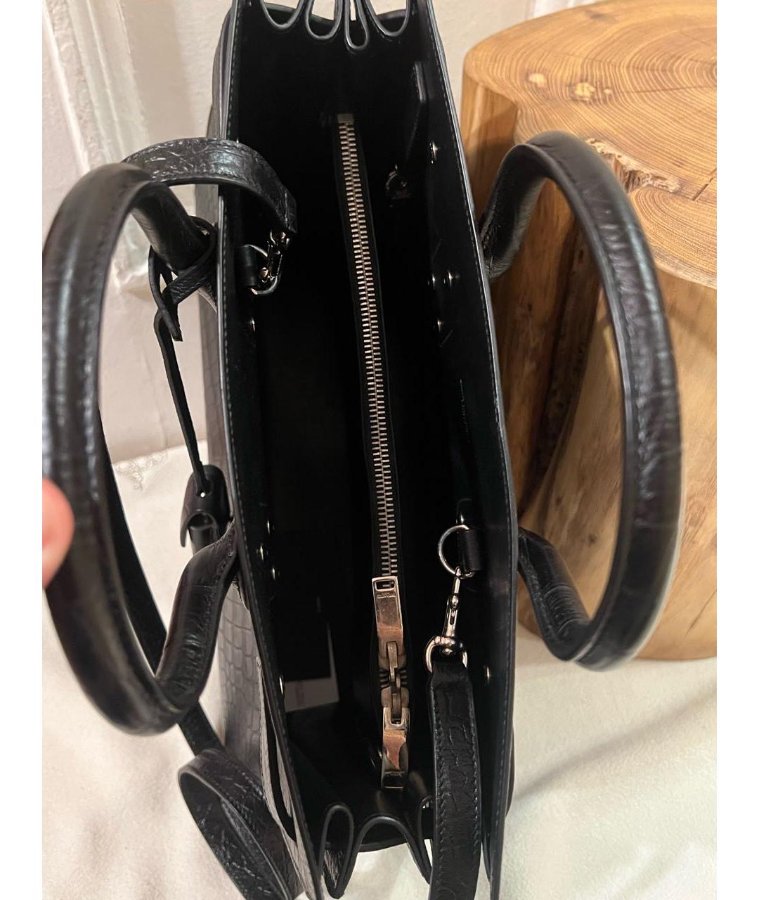 SAINT LAURENT Черная кожаная сумка через плечо, фото 6