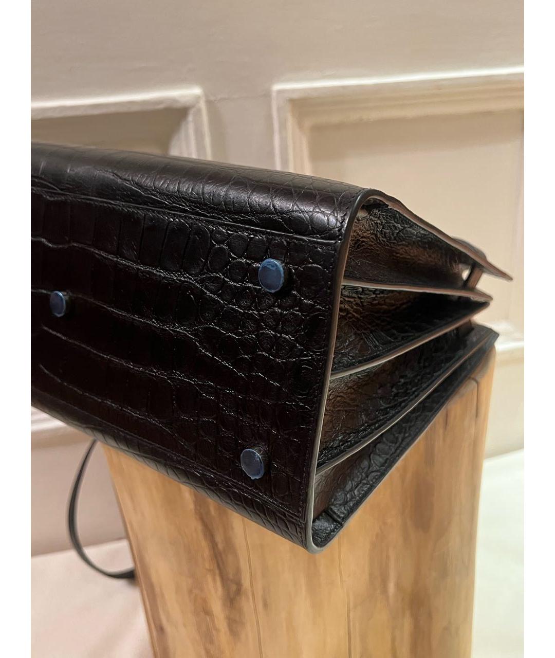 SAINT LAURENT Черная кожаная сумка через плечо, фото 5