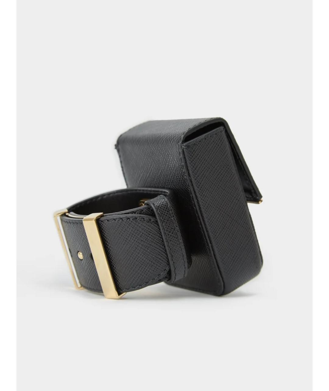 PRADA Черный кожаный браслет, фото 2