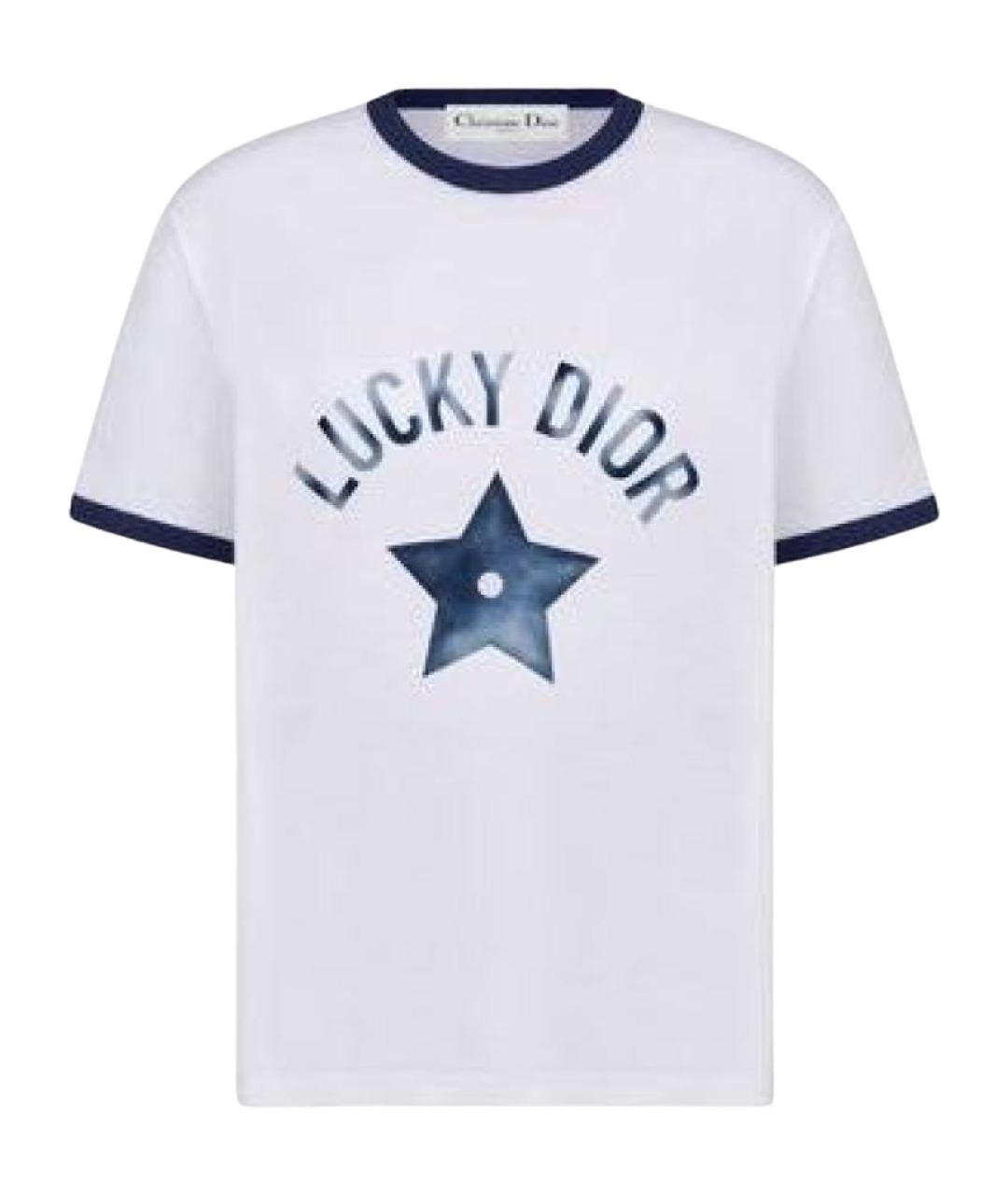 CHRISTIAN DIOR Белая хлопковая футболка, фото 1