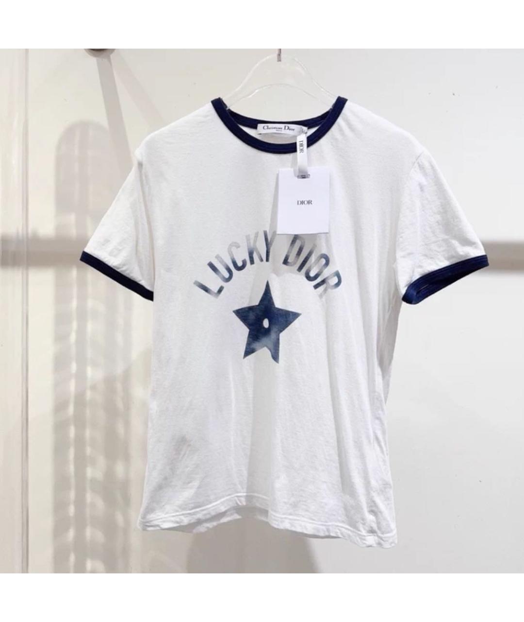 CHRISTIAN DIOR Белая хлопковая футболка, фото 2