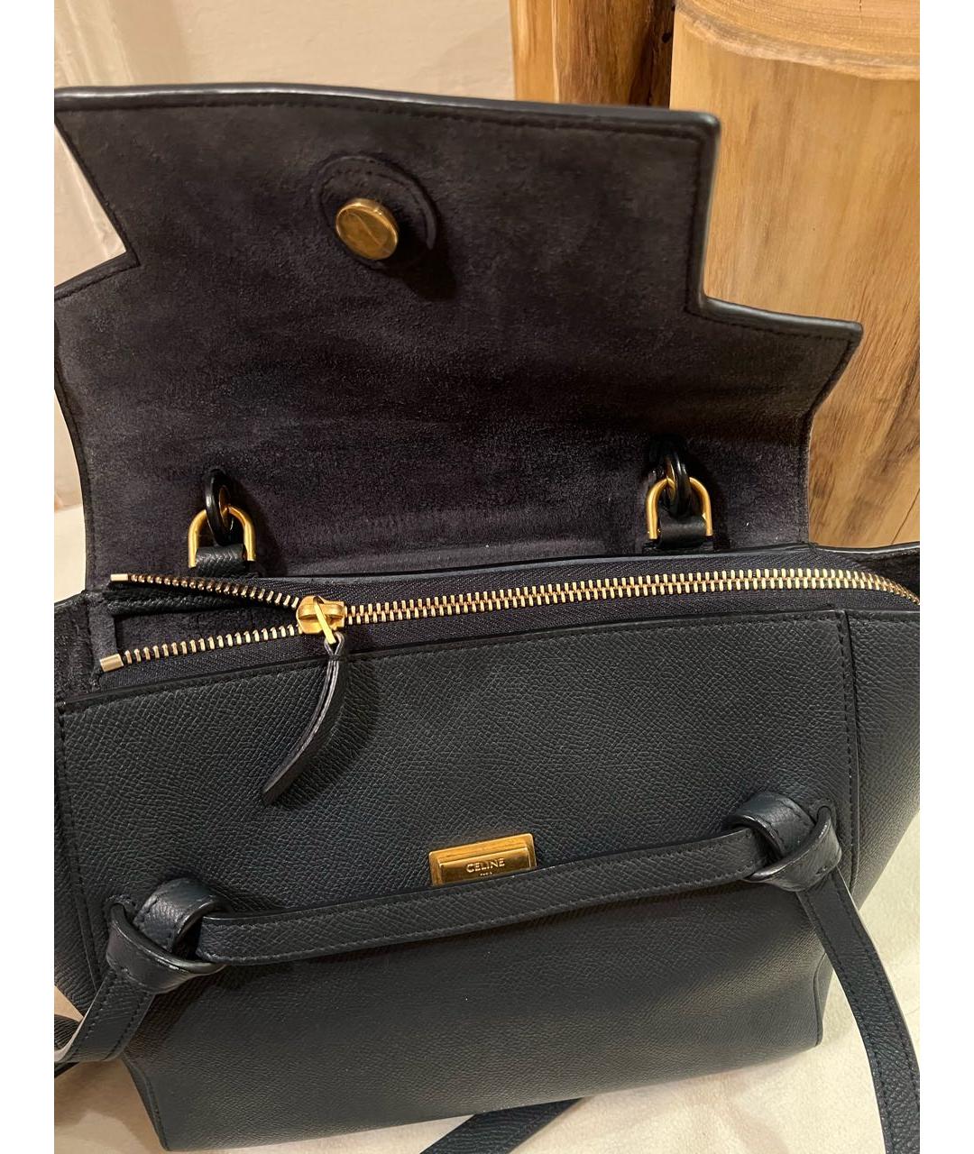 CELINE Темно-синяя кожаная сумка на плечо, фото 6