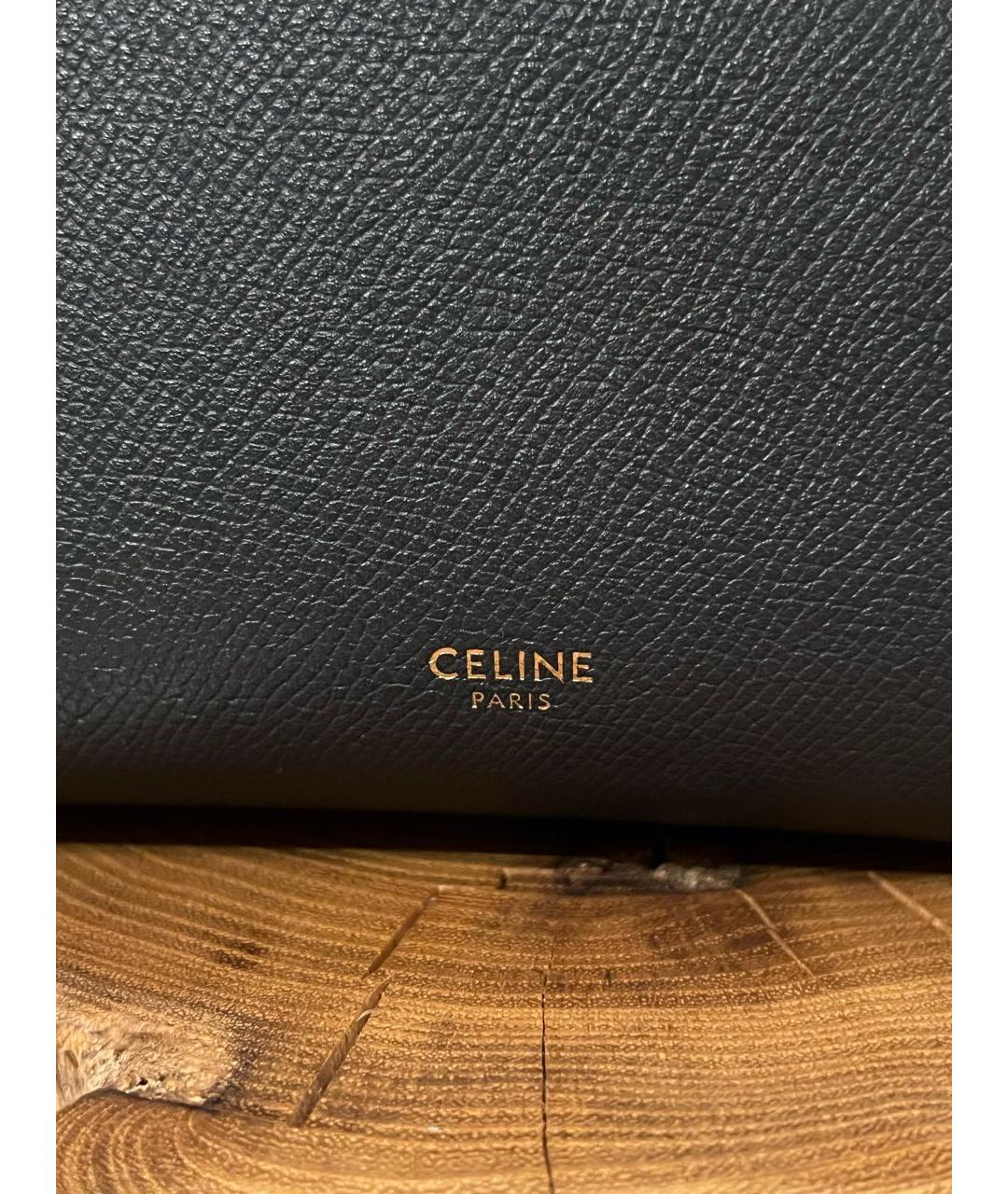 CELINE Темно-синяя кожаная сумка на плечо, фото 4