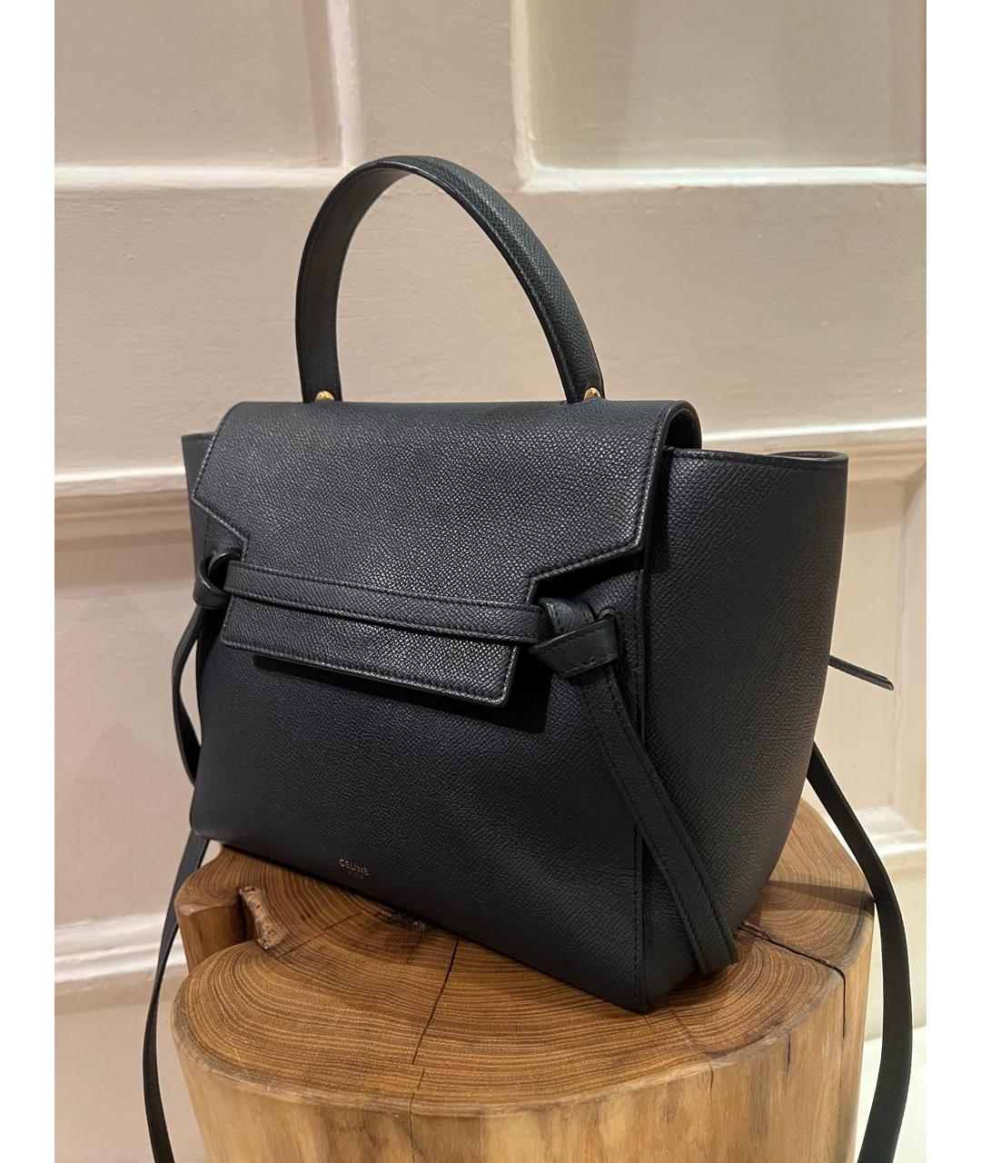 CELINE Темно-синяя кожаная сумка на плечо, фото 3