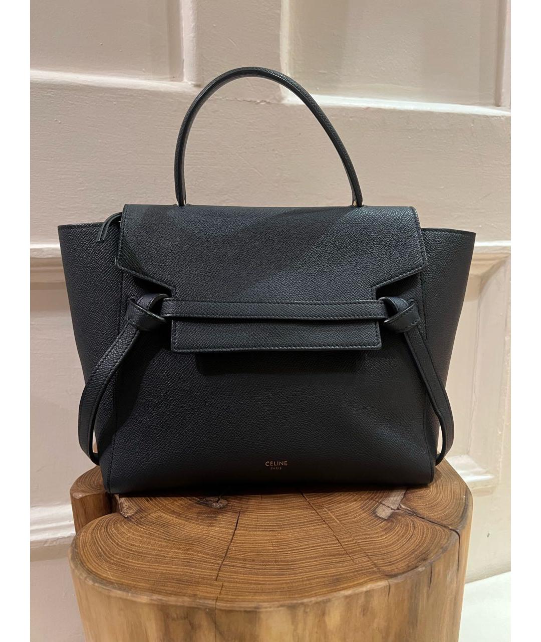 CELINE Темно-синяя кожаная сумка на плечо, фото 8