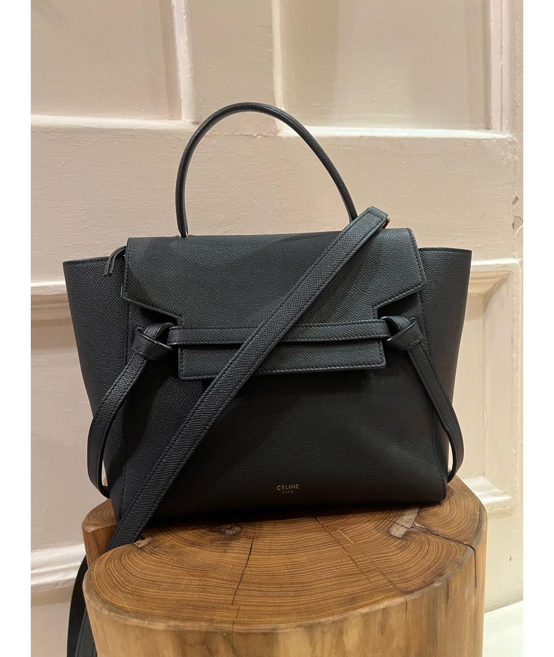 CELINE Темно-синяя кожаная сумка на плечо, фото 2