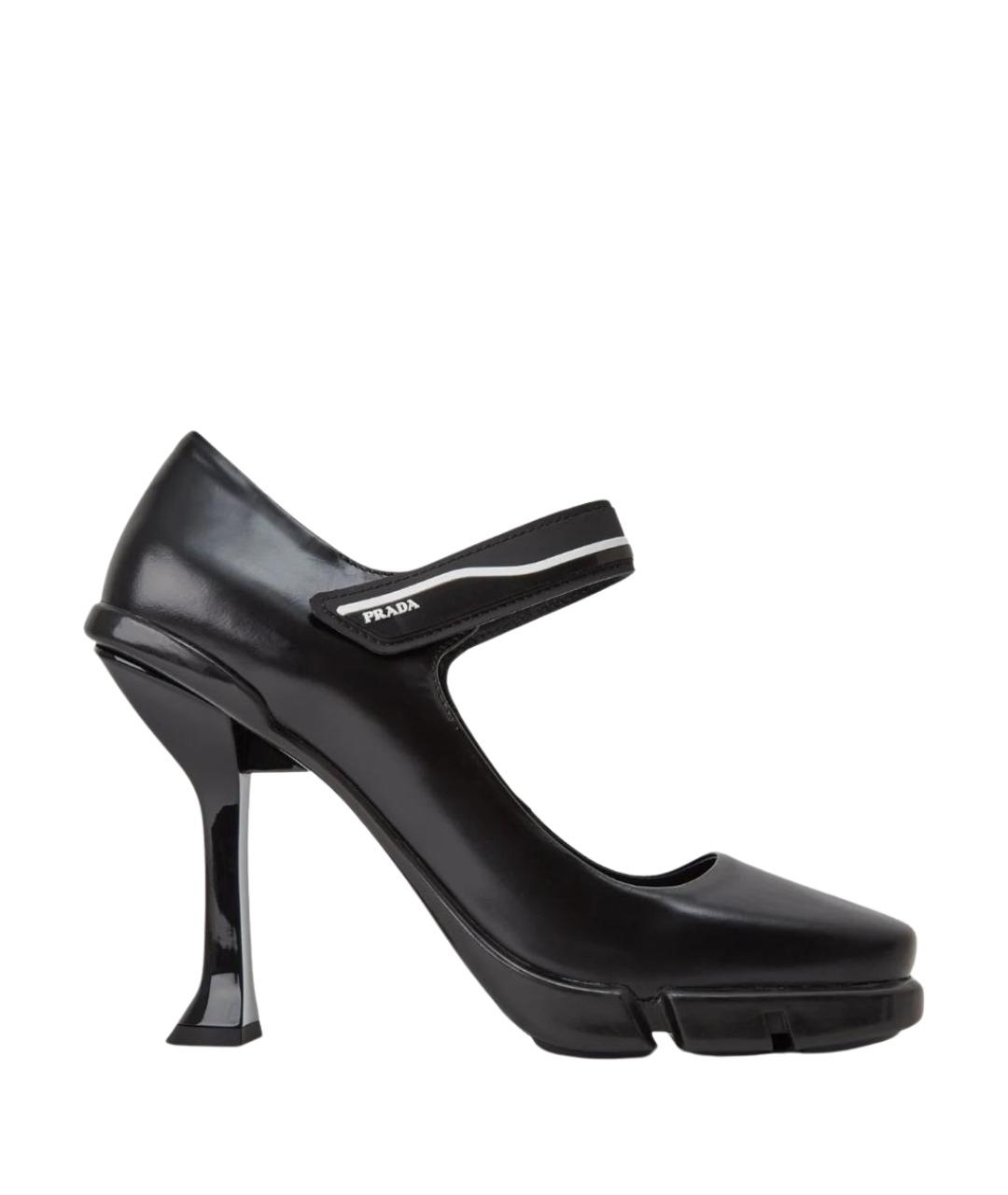 PRADA Черные кожаные туфли, фото 1