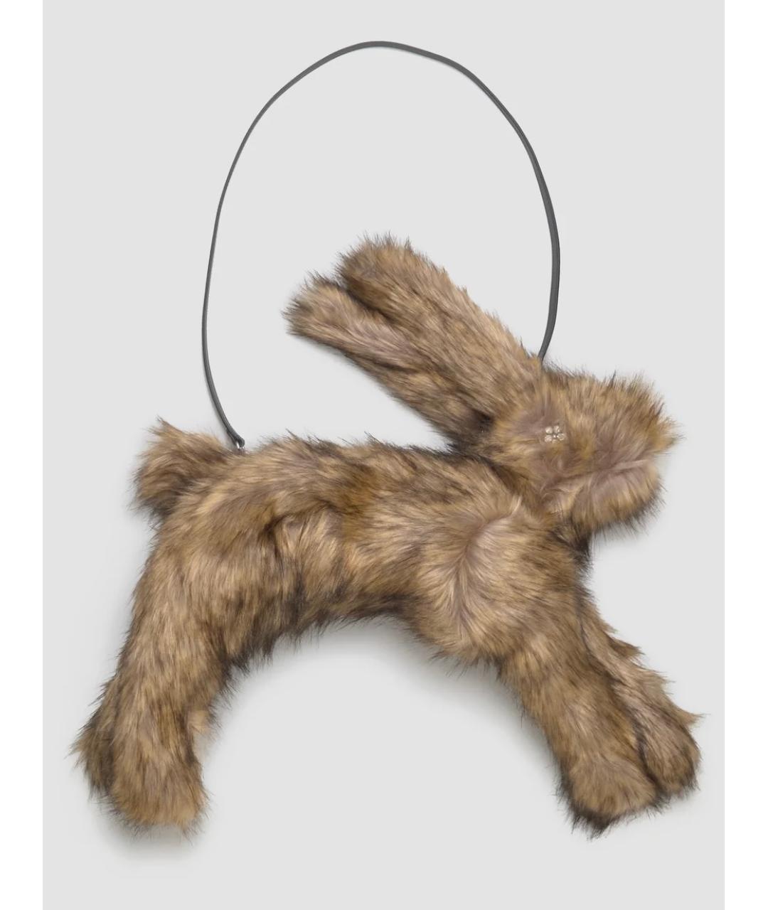 SIMONE ROCHA Коричневая меховая сумка через плечо, фото 3