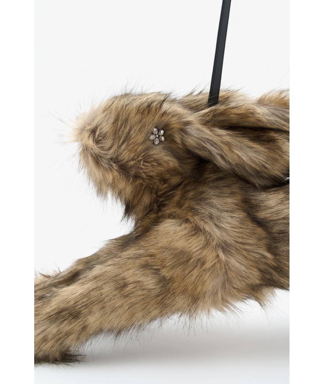 SIMONE ROCHA Коричневая меховая сумка через плечо, фото 5