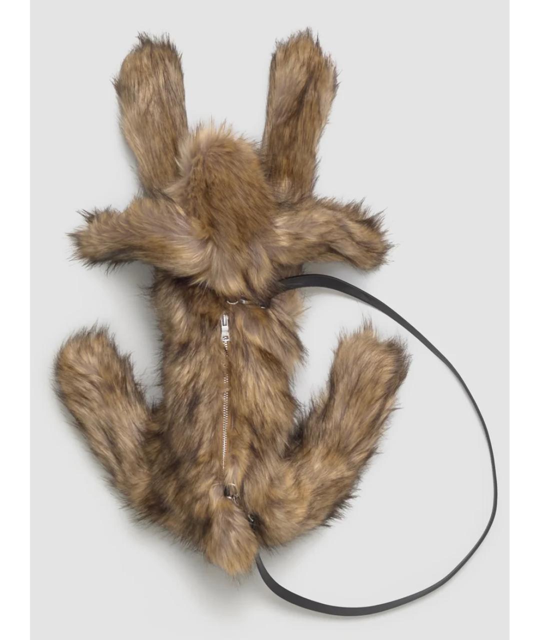 SIMONE ROCHA Коричневая меховая сумка через плечо, фото 2