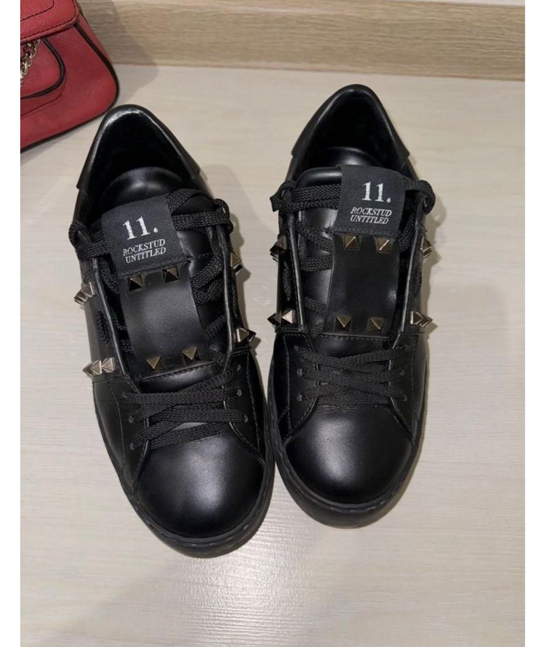 VALENTINO Черные кожаные кеды, фото 2