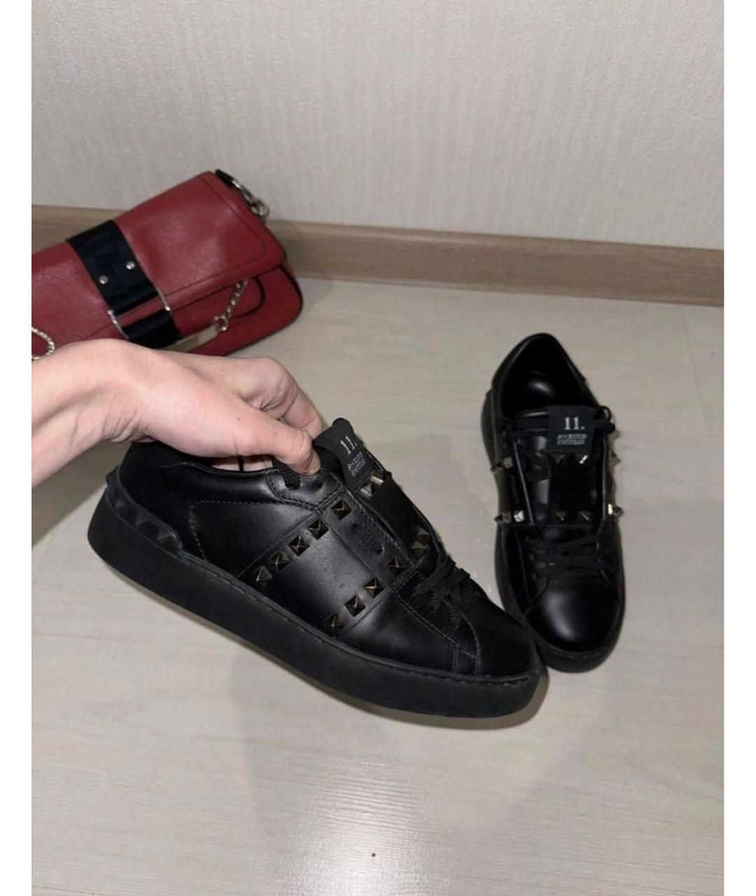 VALENTINO Черные кожаные кеды, фото 8