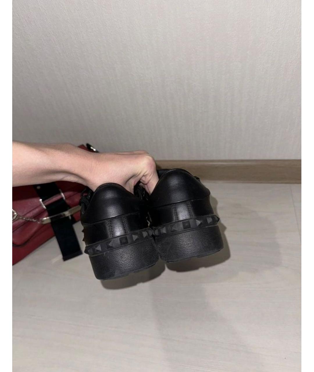 VALENTINO Черные кожаные кеды, фото 4