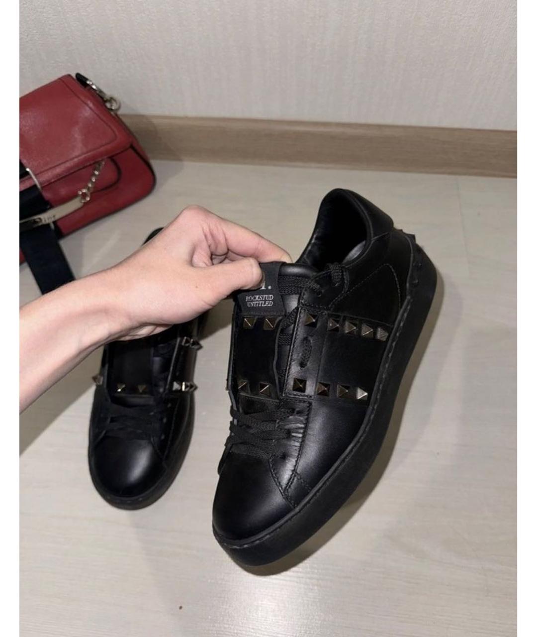 VALENTINO Черные кожаные кеды, фото 6