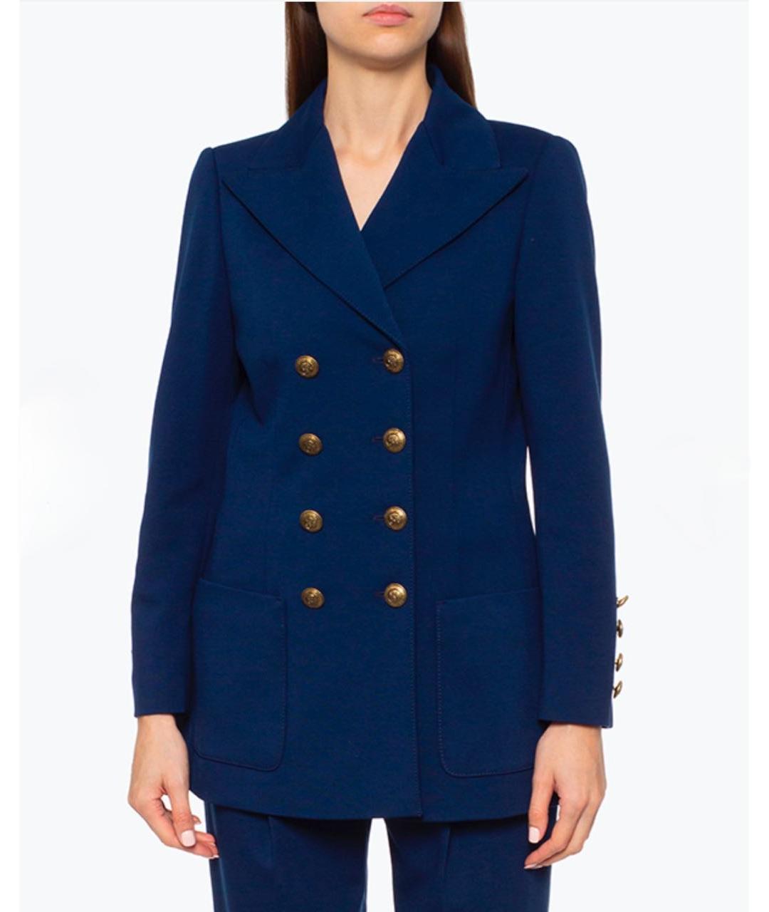 PHILOSOPHY DI LORENZO SERAFINI Темно-синий вискозный жакет/пиджак, фото 3