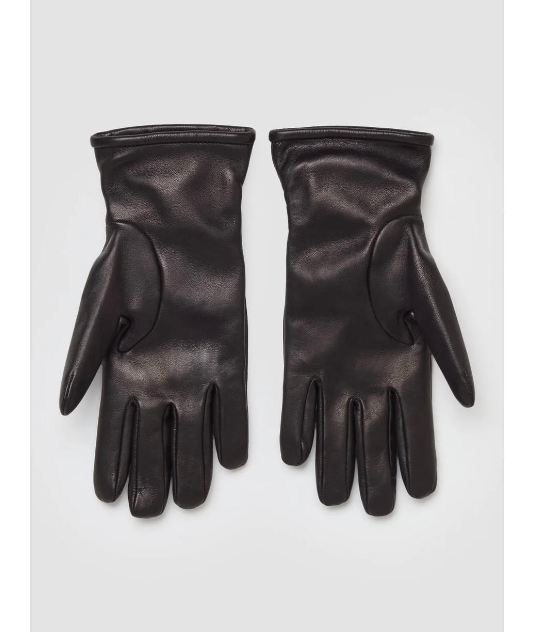 PRADA Черные кожаные перчатки, фото 4