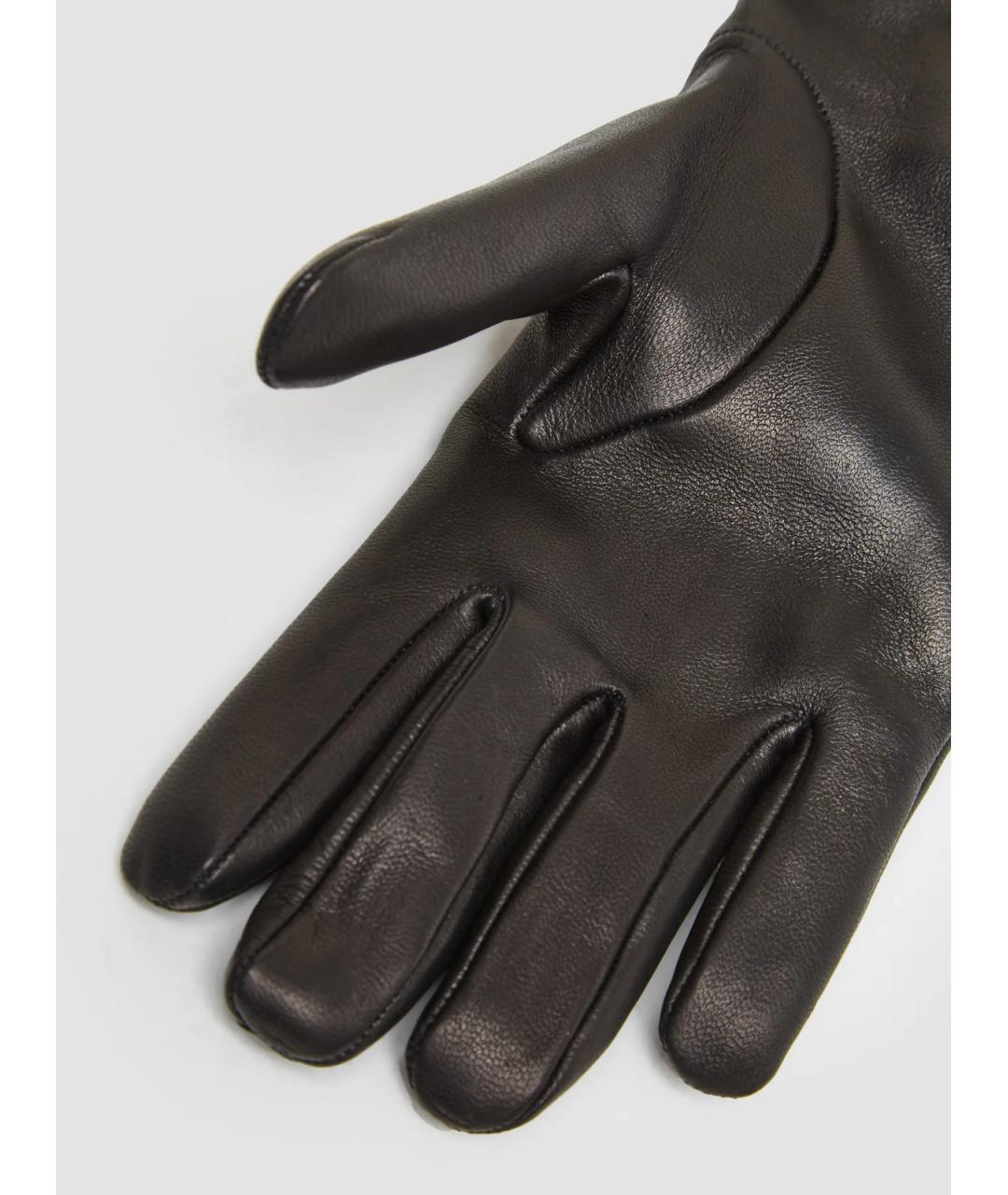 PRADA Черные кожаные перчатки, фото 3