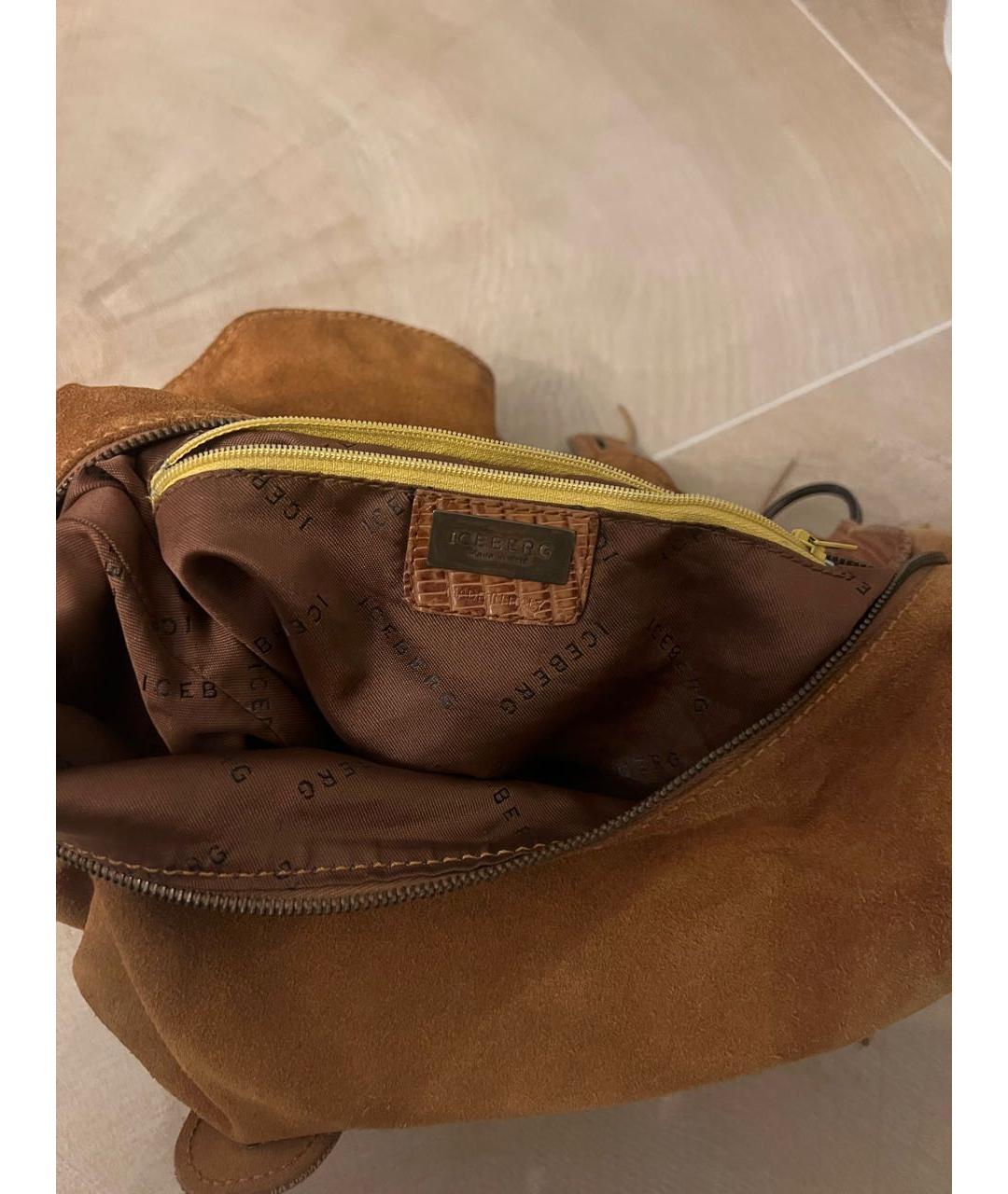 ICEBERG Оранжевая замшевая сумка через плечо, фото 4