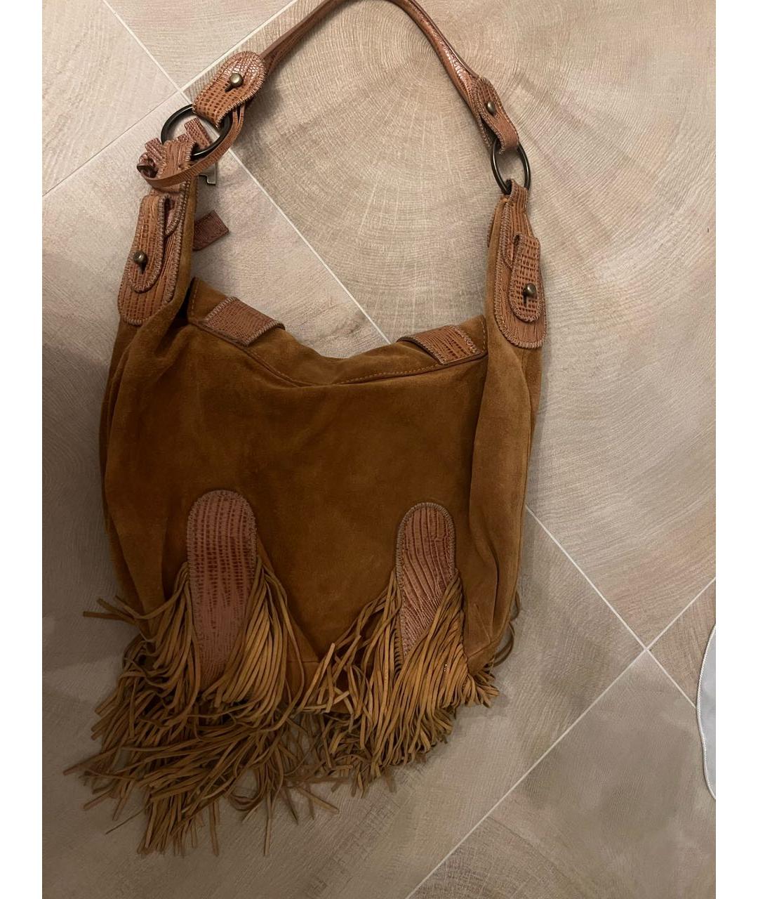 ICEBERG Оранжевая замшевая сумка через плечо, фото 3