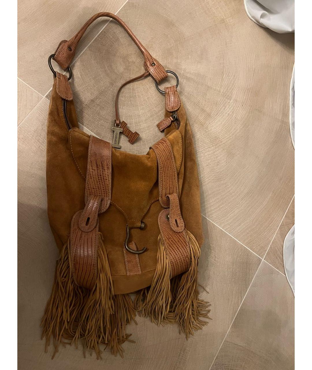 ICEBERG Оранжевая замшевая сумка через плечо, фото 2