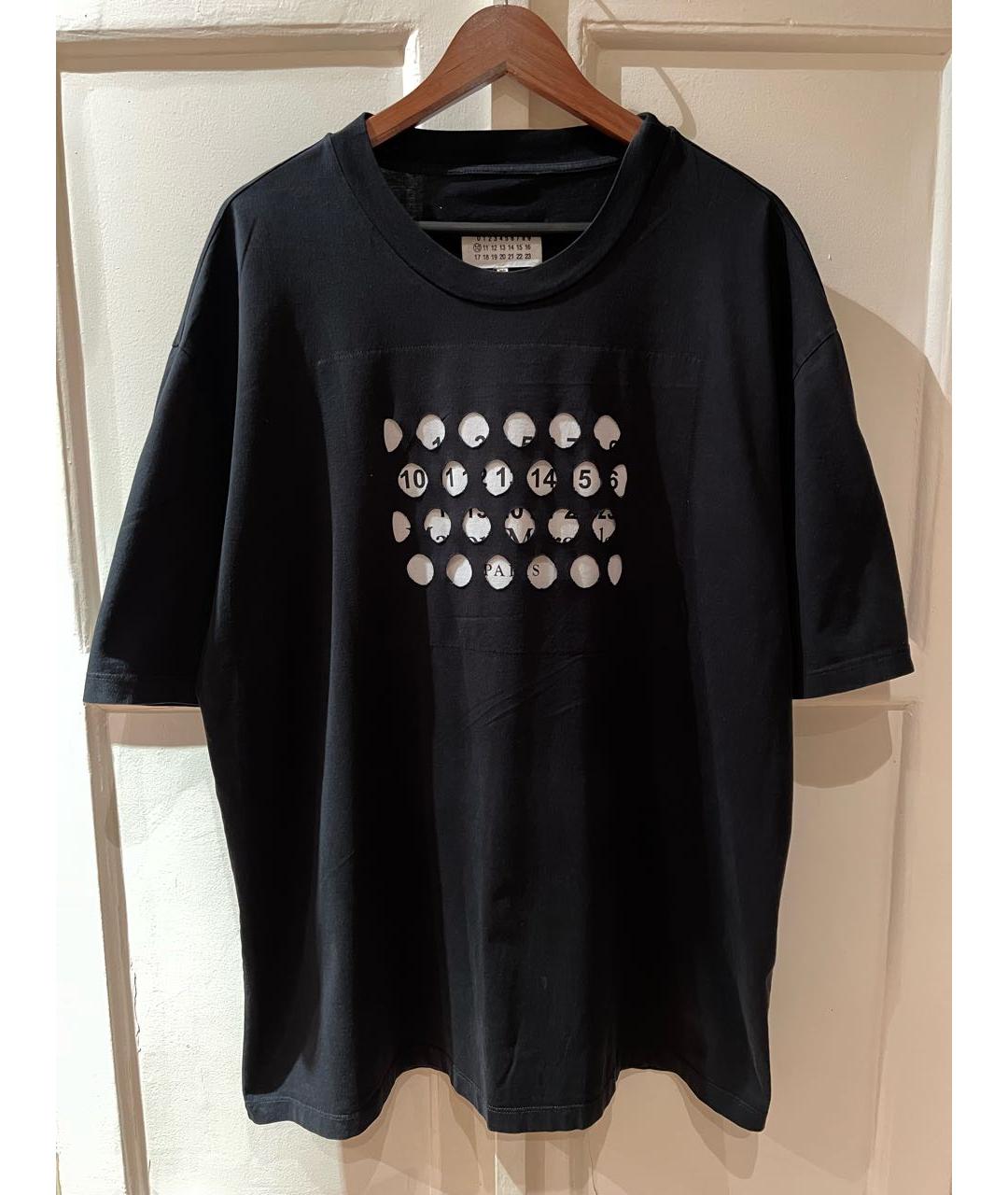 MAISON MARGIELA Черная хлопковая футболка, фото 6